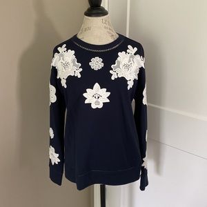 Victoria Beckham for Target Navy Floral Long Sleeve size small